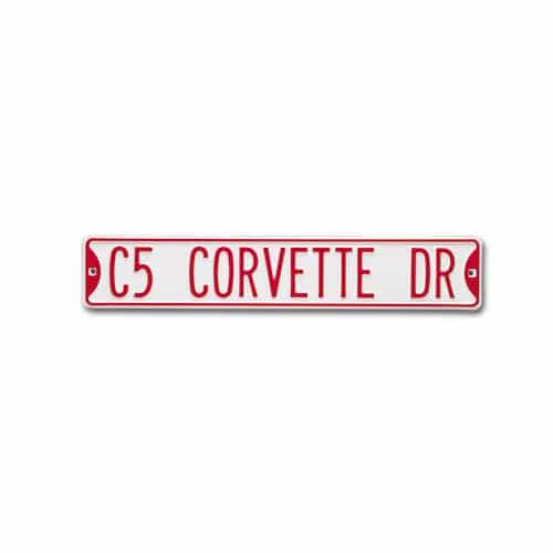 Chevrolet C5 Corvette Flag Emblem Metal/Steel Sign - Corvette Drive