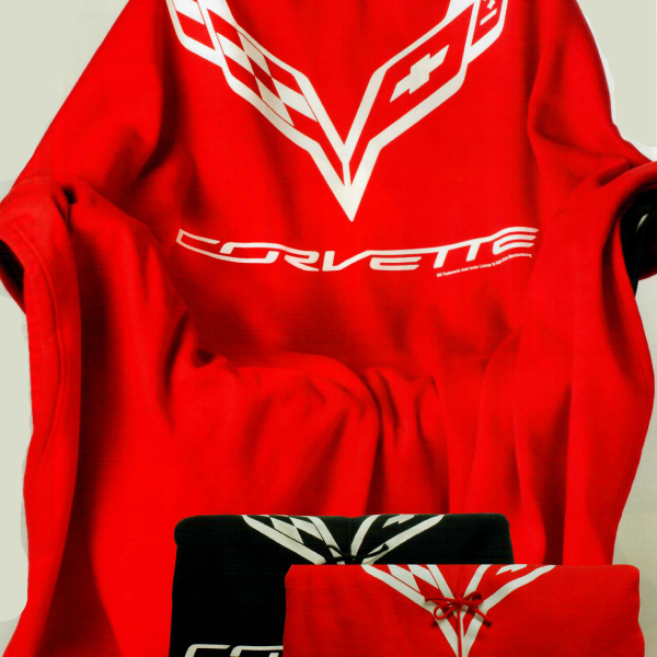 Chevrolet C7 Corvette Stingray Sweatshirt Fleece Blanket - 54"x84" - Red or Black