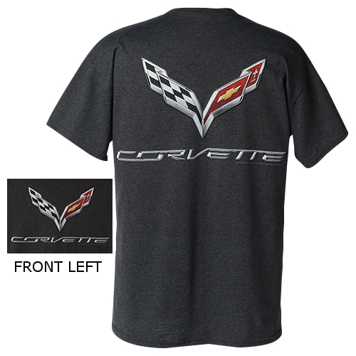 Chevrolet C7 Corvette Stingray Flag Emblem and Corvette Script