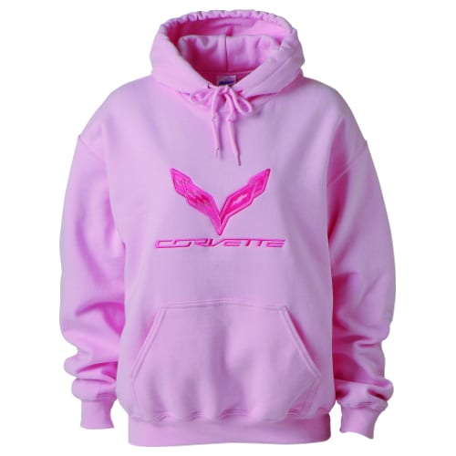 (Women's) Chevrolet C7 Corvette Sweatshirt with hood - Hoodie - Pink