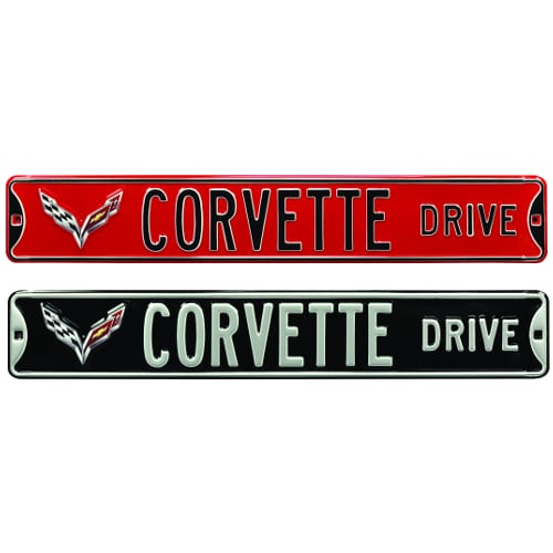 Chevrolet C7 Corvette Stingray Flag Emblem Metal/Steel Sign - Corvette Drive