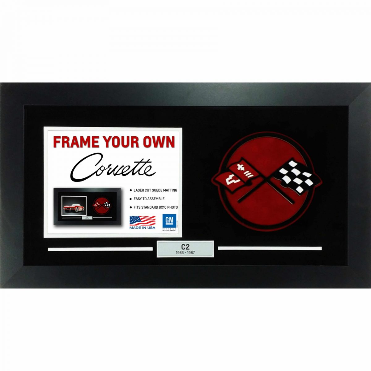 Corvette Generation Emblem Flags - Frame Your Photo - C2