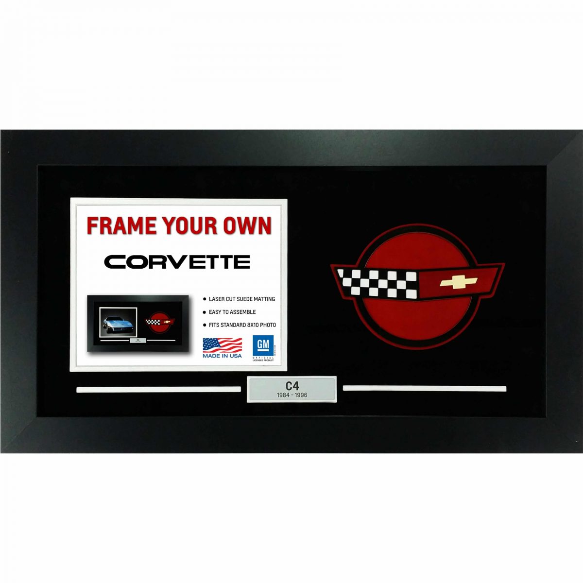Corvette Generation Emblem Flags - Frame Your Photo - C4