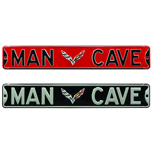 Chevrolet C7 Corvette Stingray Flag Emblem Metal/Steel Sign - Man Cave
