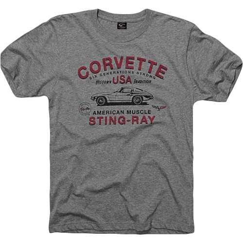 **Clearance** Chevrolet C2 Corvette Sting-ray - Six Generations Strong t-shirt - Stingray